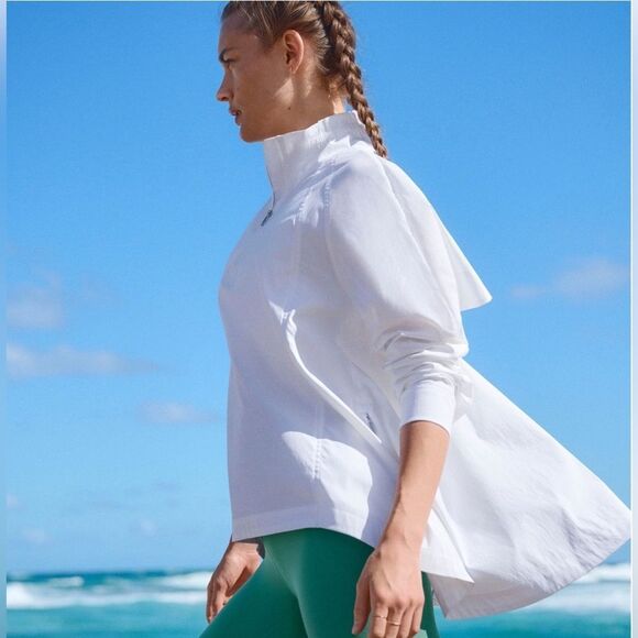 Athleta Advantage Poplin Wind Breaker Oversized White  XS - Picture 3 of 10